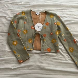 PRINCESS POLLY FLORAL TIE SWEATER